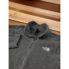 The North Face Full Zip Fleece Jacket Large Outdoor Classic Black Gray Khumbu