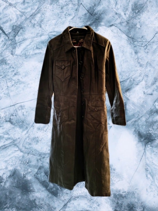 Vintage women's leather trench coat