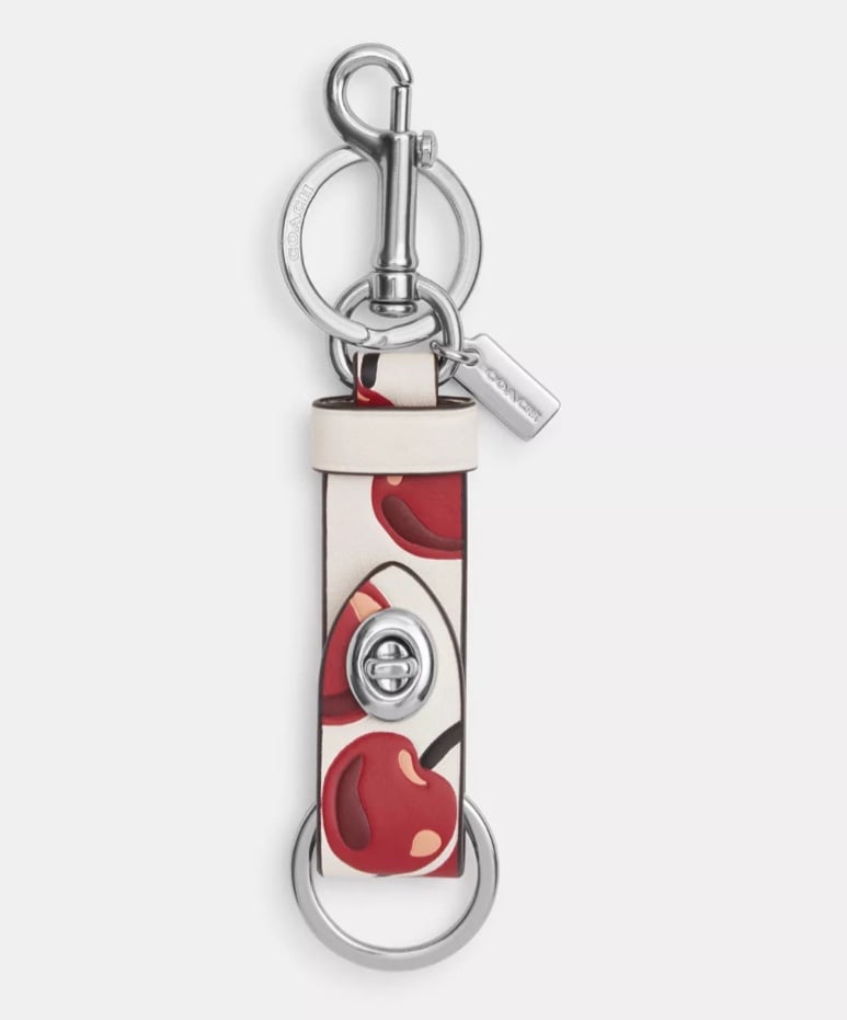 NWT! COACH Trigger Snap Bag Charm w Cherry Print CZ088