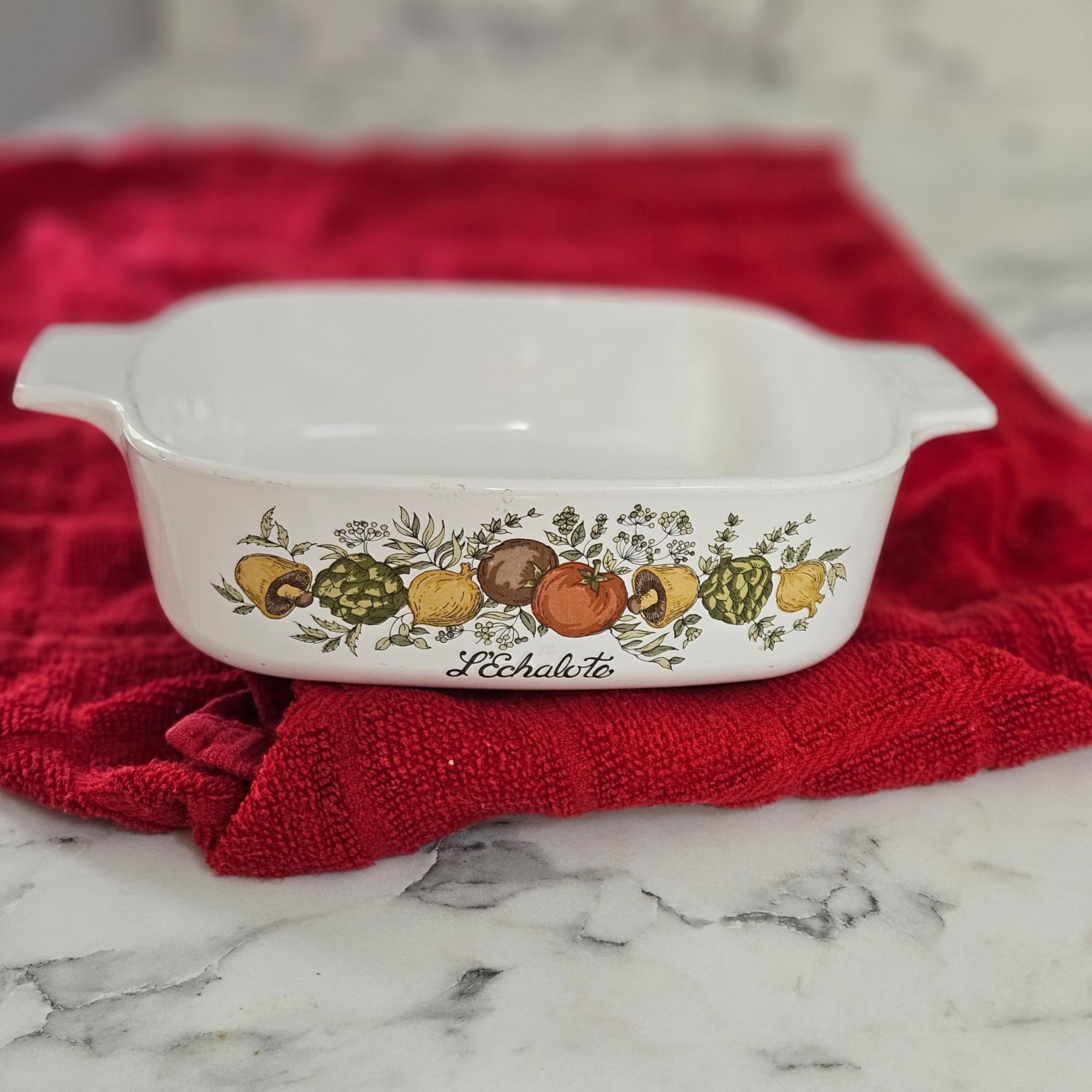 Vintage CorningWare L'Echalote 1 Quart Casserole dish,  "Spice of Life" A-1-B