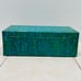 Vintage Lady Buxton Mid Century Green Stripped Leaf Imprint Jewelry Box MCM