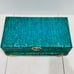 Vintage Lady Buxton Mid Century Green Stripped Leaf Imprint Jewelry Box MCM