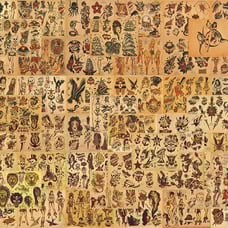 Sailor Jerry Traditional Vintage Style Tattoo Flash 50 Sheets 11x14 Old School