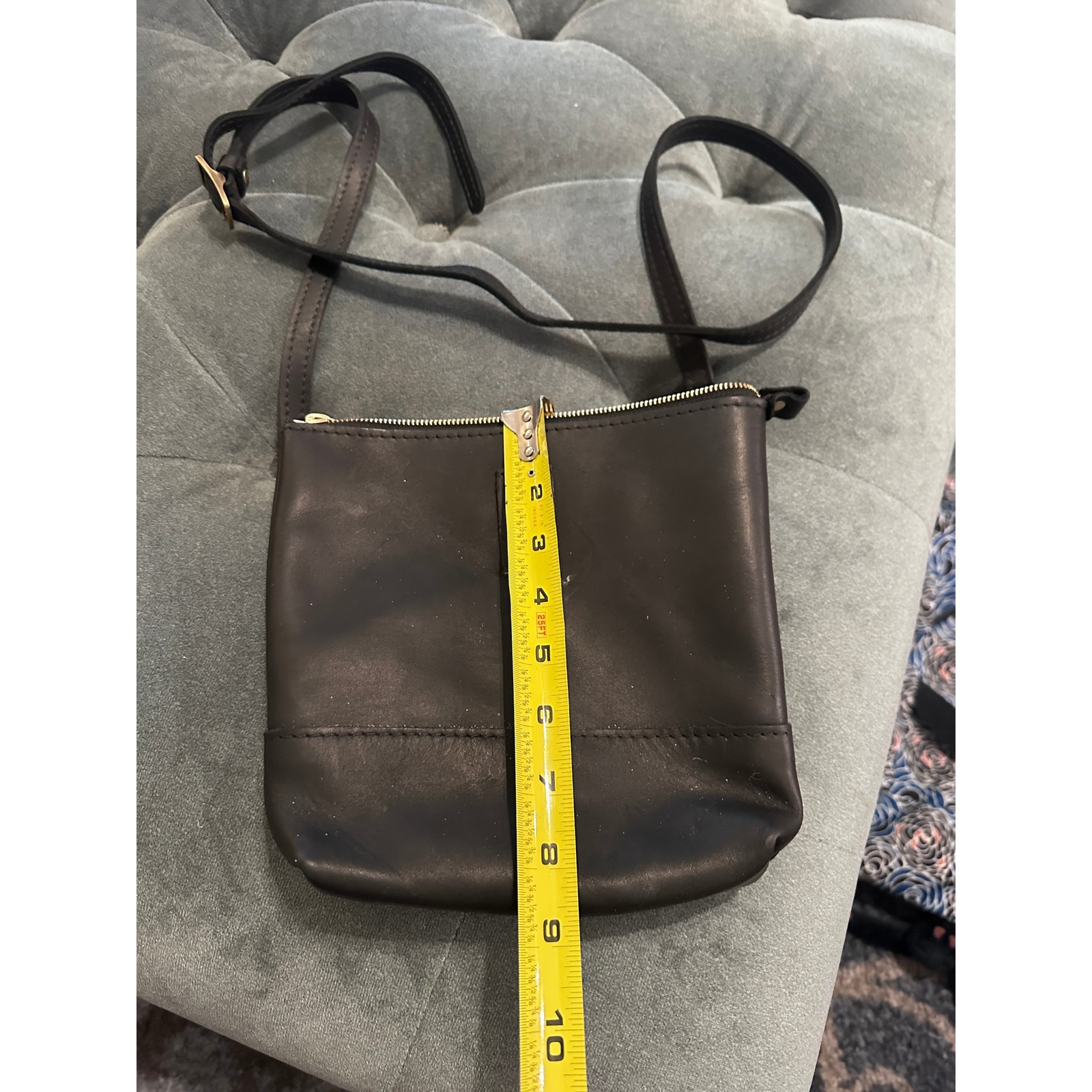 Portland Leather Crossbody Bag Small Black Leather Everyday Casual Purse
