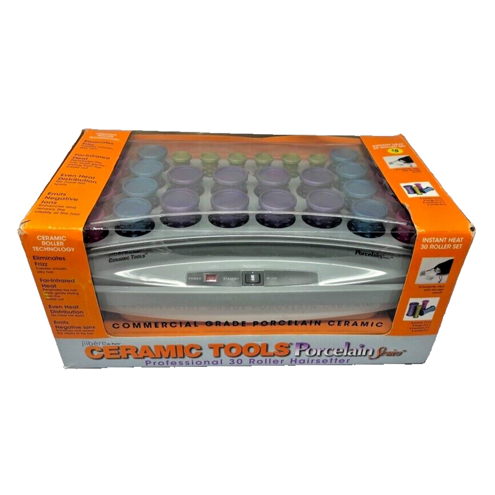 Jilbere De Paris Porcelain Ceramic Tools Series 30 Hot Rollers Curlers JBPHS-30N