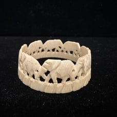 Carved Bovine Bone Napkin Ring