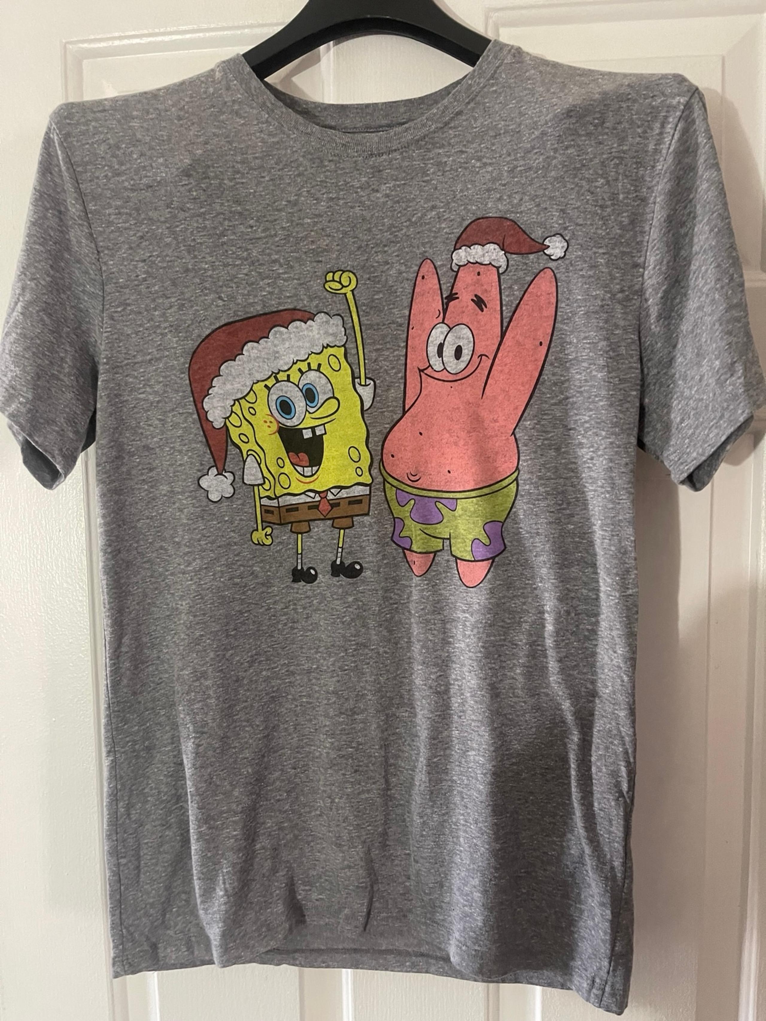 Boys Christmas SpongeBob and Patrick tee shirt size S unisex .