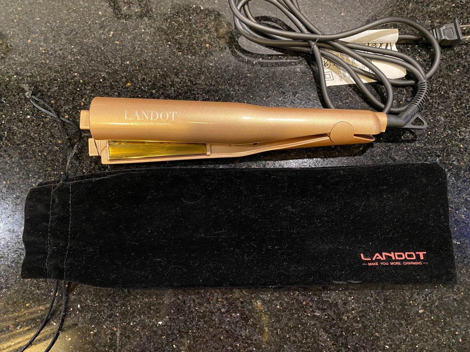 LANDOT Flat Iron Straightener and Curling Irons Hair with Storage 428℉