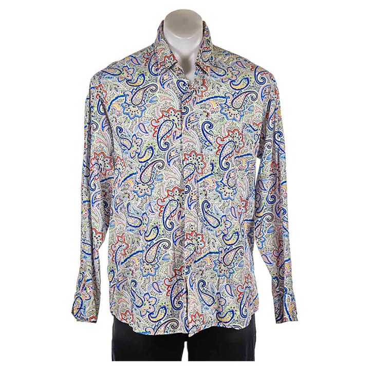 Alan Flusser Dress Shirts LG Blue