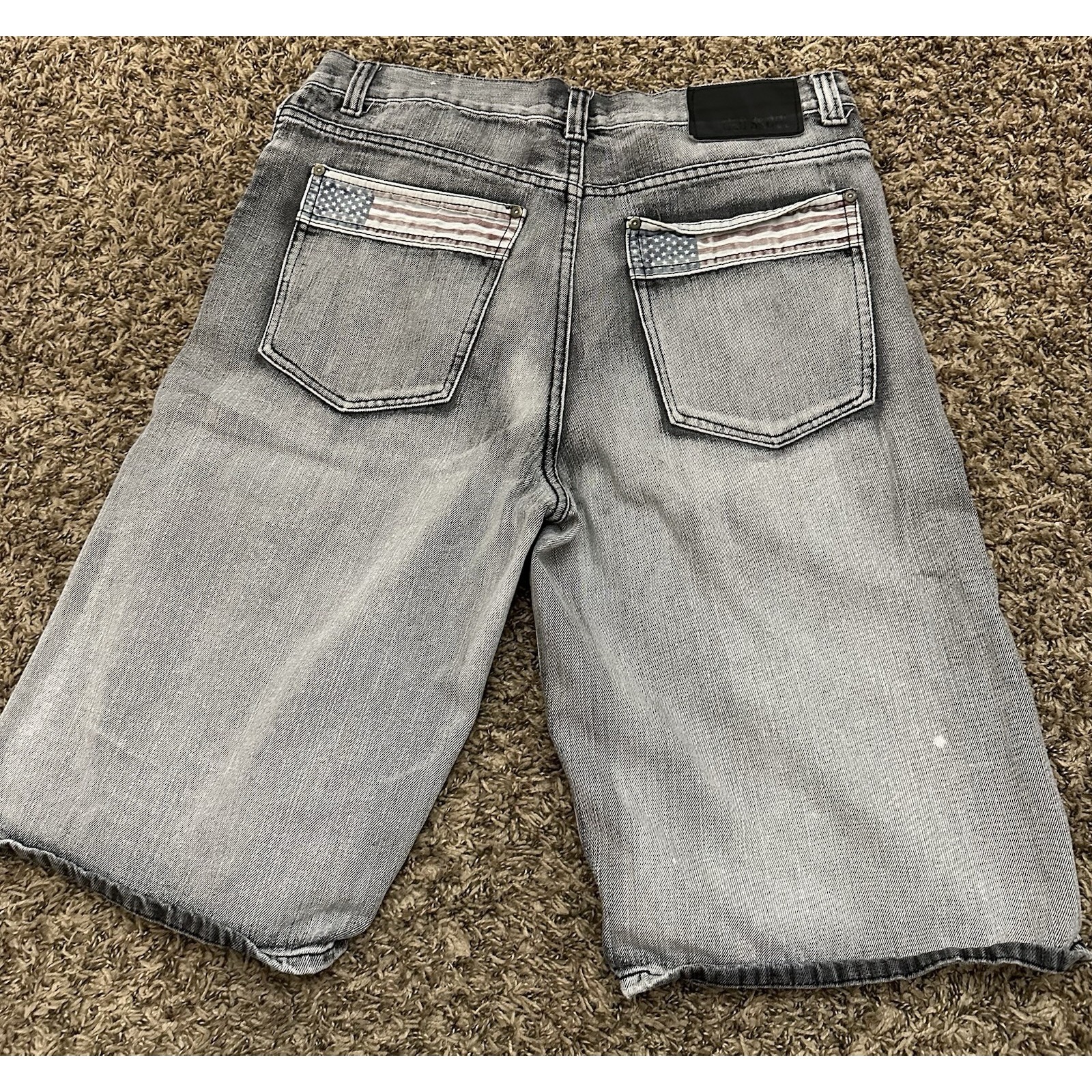 Vintage Y2K Old Skool Shorts Denim Baggy Gray Distressed Mens Size 40x13