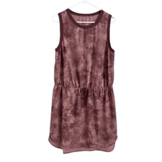 Athleta Large Rincon Dress Pink Tie Dye Drawstring Athletic Activewear 486699