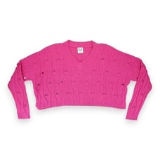 PLANET by Lauren G Womens Moth V-Neck Sweater One Size Long Sleeve MSRP 288