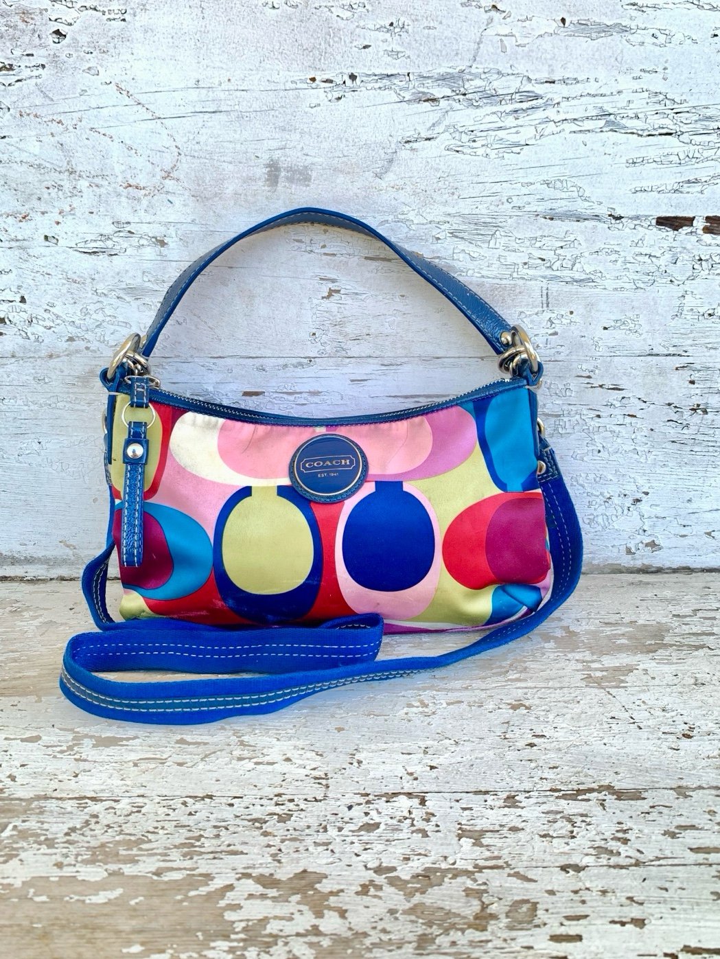 Coach Y2K 2000’s Multi-Colored Rainbow Signature Handbag Crossbody Purse