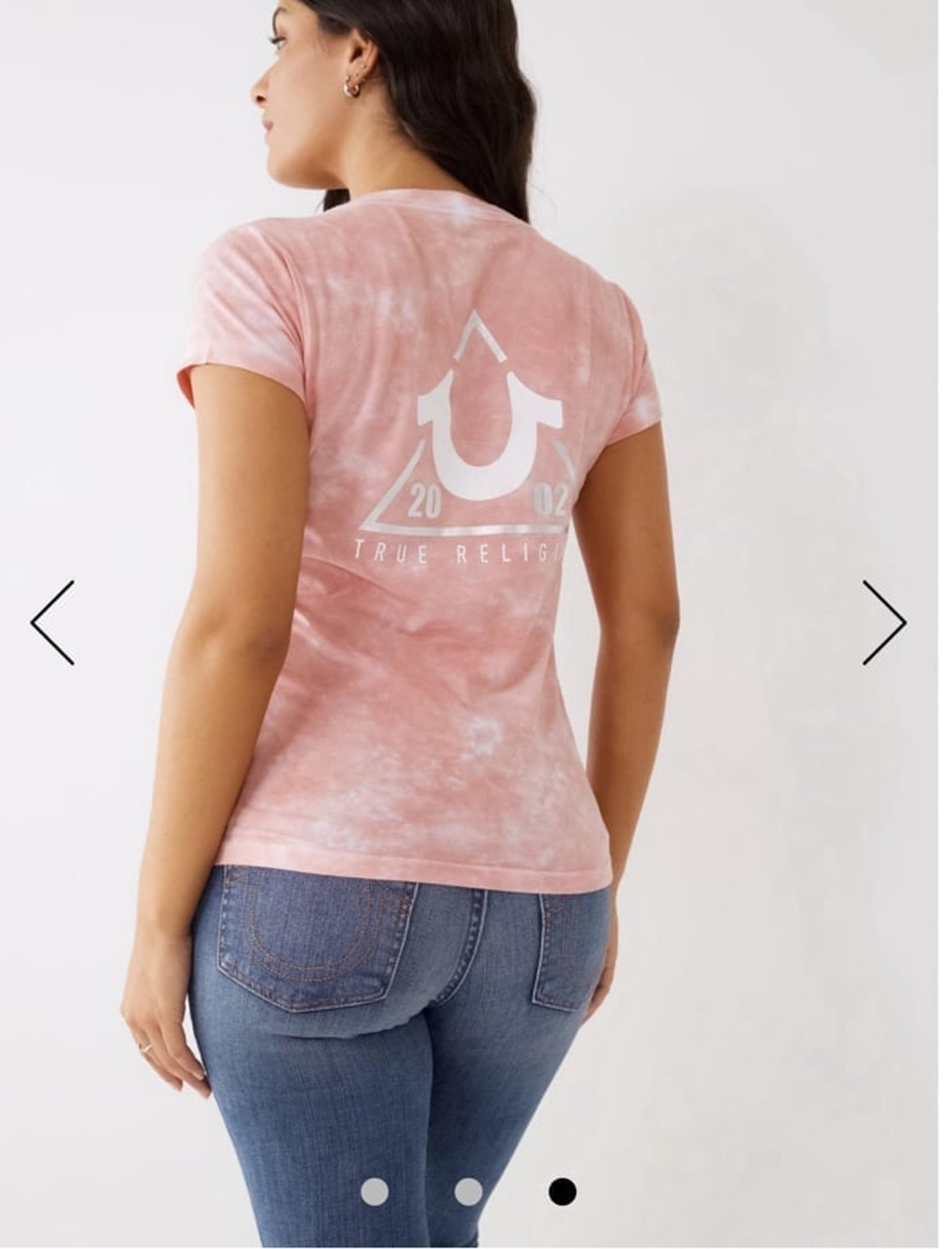 True Religion Womens Tie Dye V Tee XS NWT Pink
