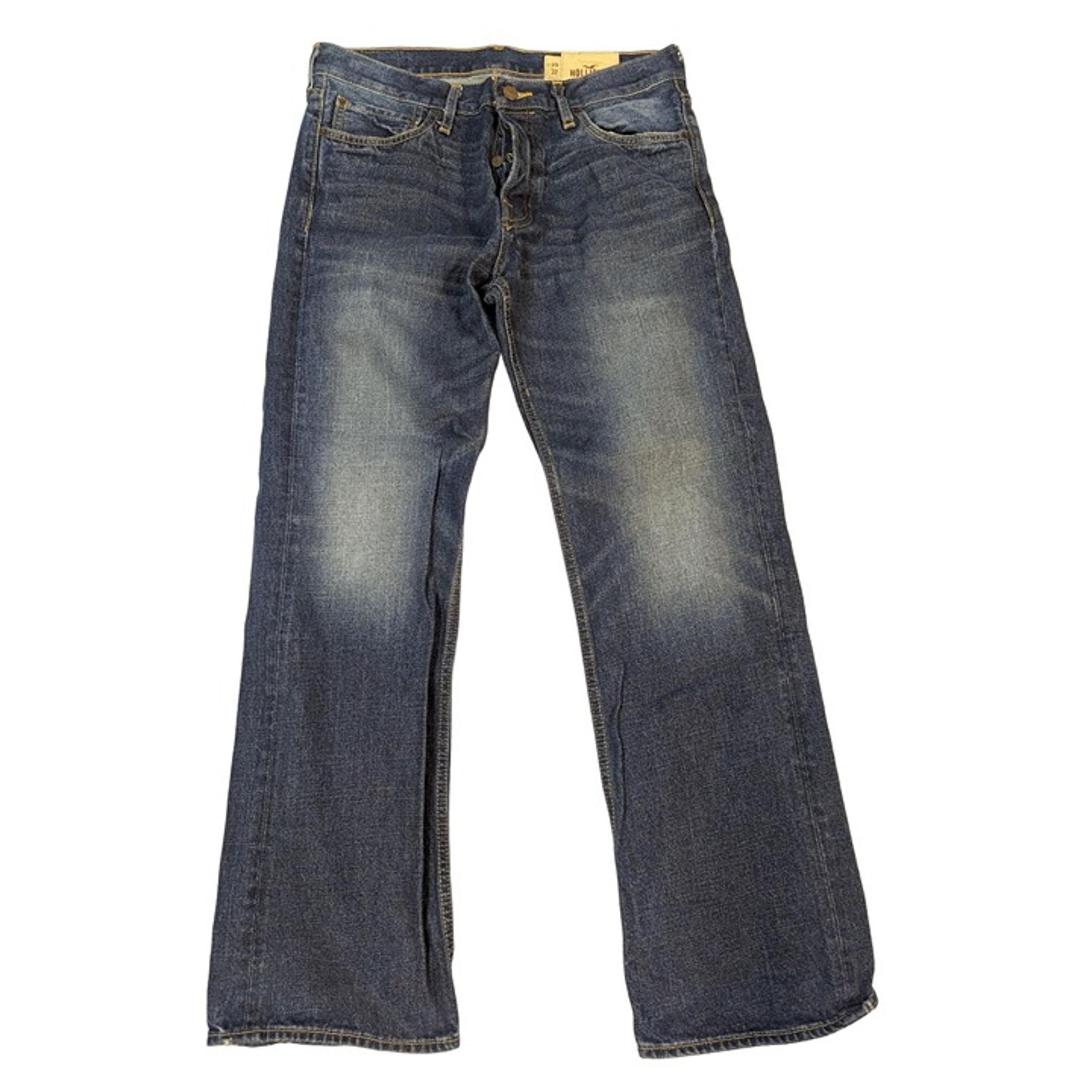 Hollister Hermosa Men's Dark Wash Relaxed Bootcut Jean Pants Size 33W