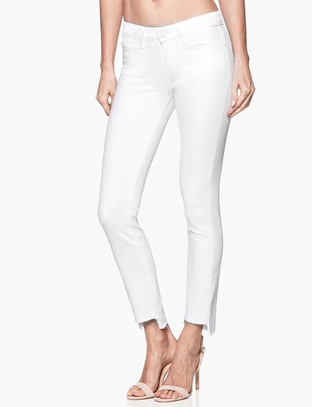 Paige - Skyline Ankle Peg Crisp White Uneven Hem size 28