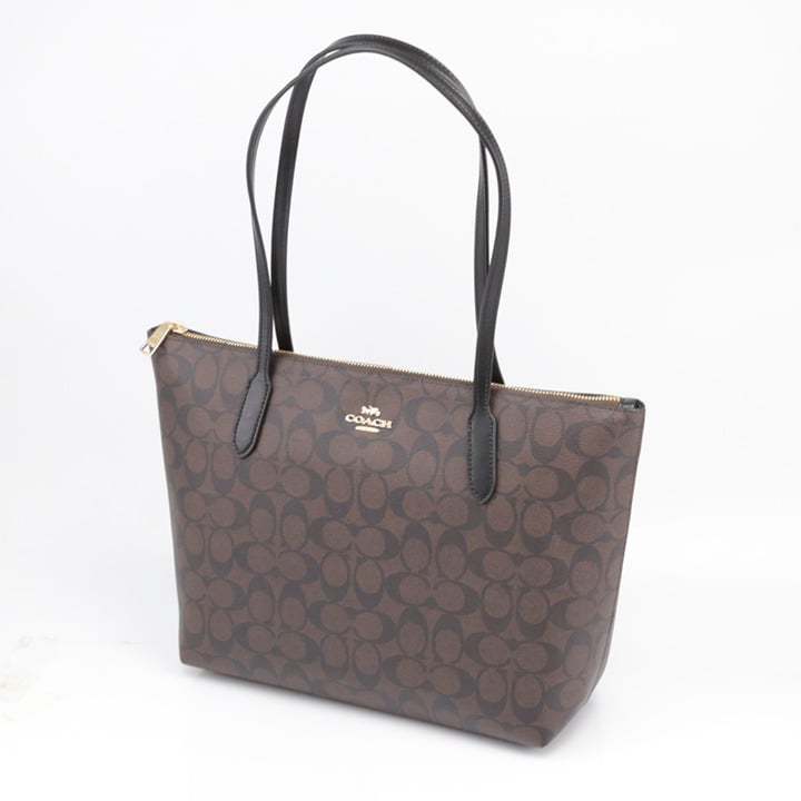 COACH 4455 ZIP TOP TOTE IN SIGNATURE CANVAS