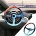 NEW JDM UNIVERSAL 350MM FIRE & WATER Acrylic Deep Dish 6 Holes Steering Wheel