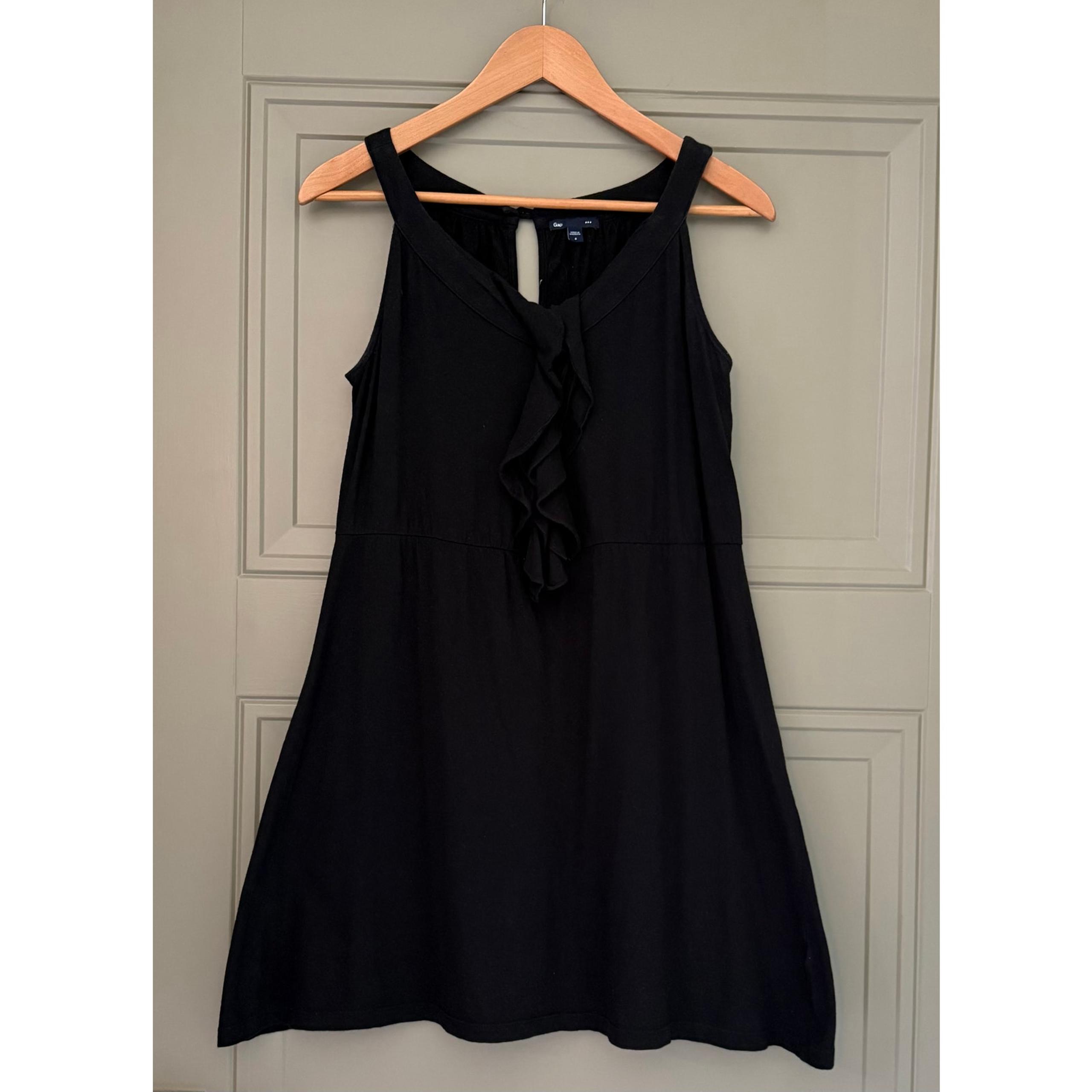 Gap Black Cotton Ruffle Beach Dress s Small