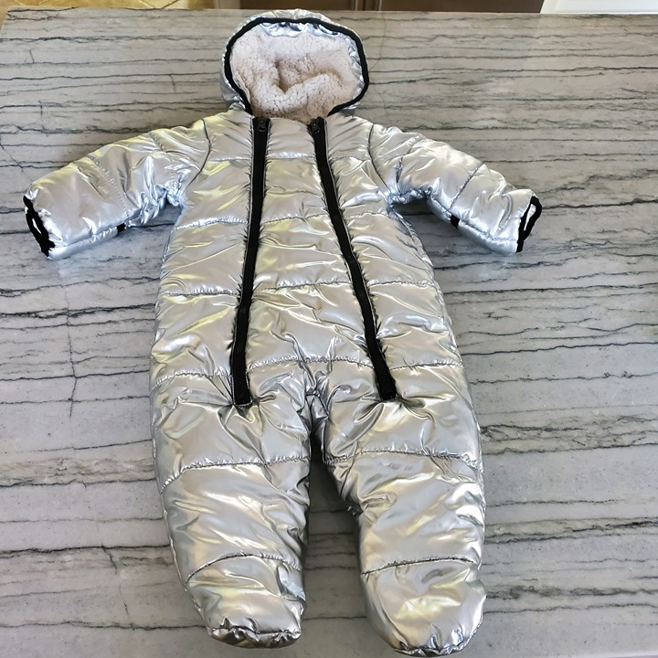 Steve Madden Infant Silver Metallic Snowsuit Size 6-9 Months