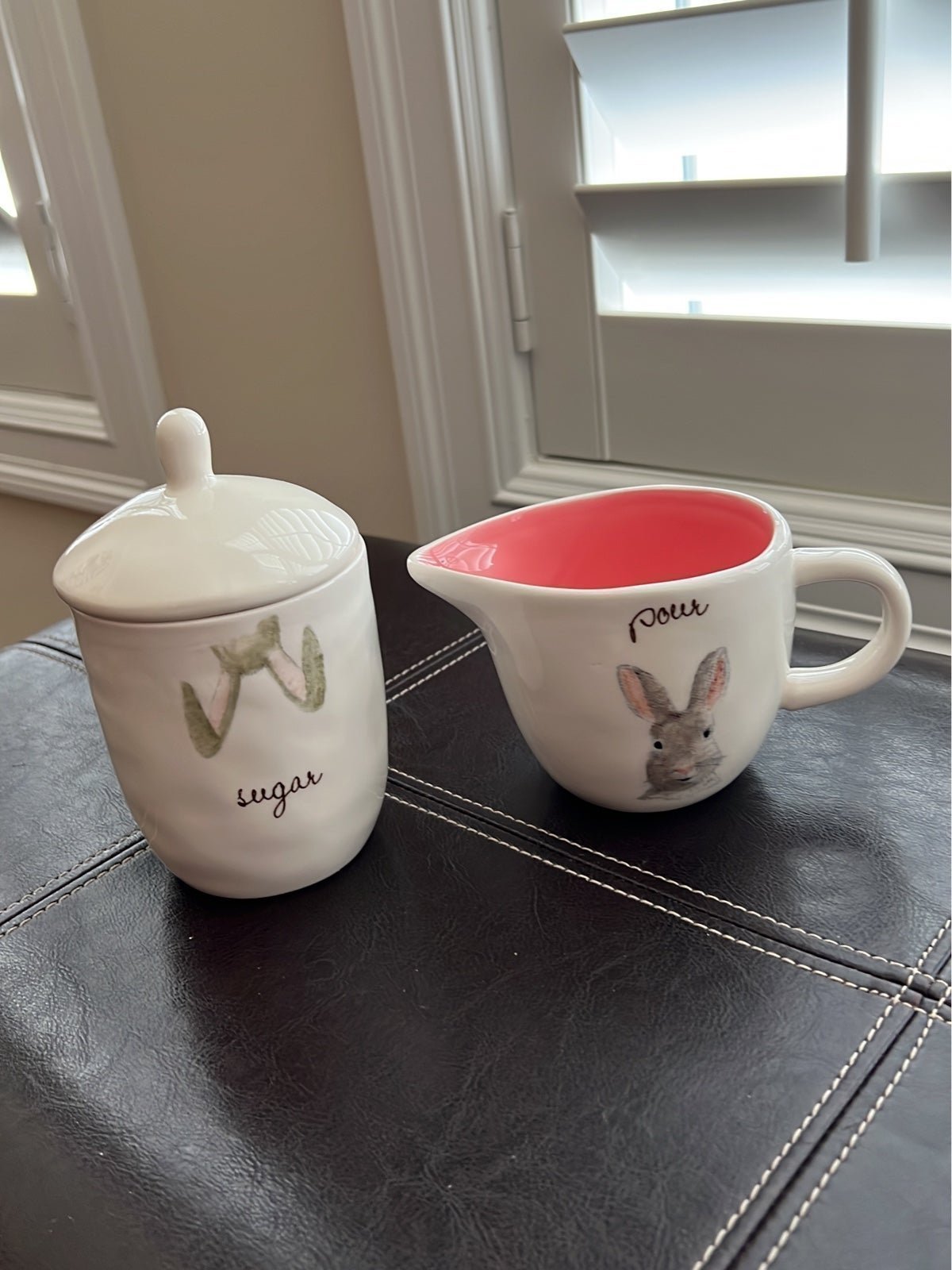 Rae Dunn Easter Bunny/Rabbit Sugar and Creamer Set