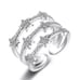 NEW 925 STERLING SILVER DIAMOND MULTI LAYER RING
