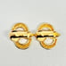 Christian Dior Earrings CD Logo Rhinestone Gold