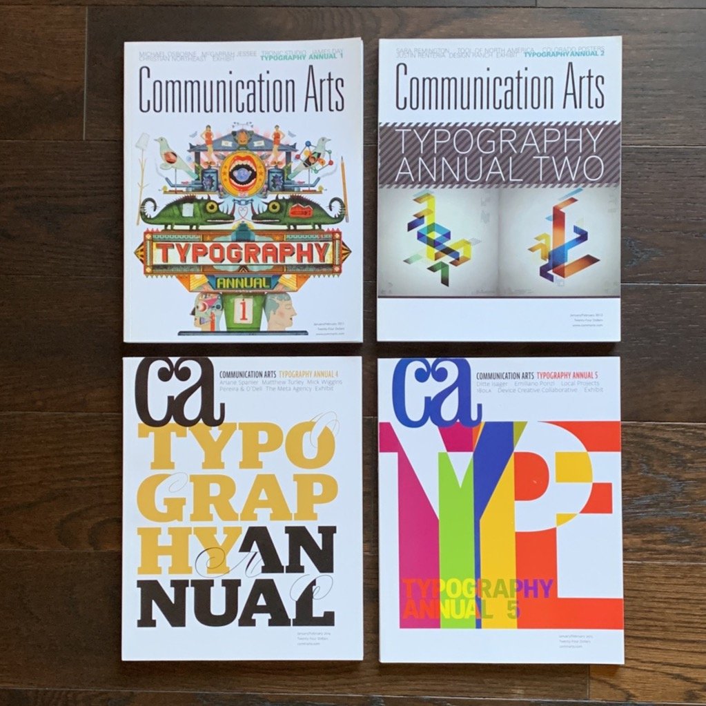 Bundle of 4: Communication Arts Magazine Typography Issues 1,2,4 + 5