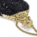 VINTAGE NEW Christiana Black Beaded 100% Silk Evening Purse Bag Made in India