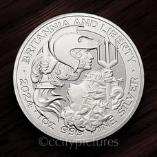 2024 1 oz Silver UK Britannia & Liberty Royal Mint £2 GEM BU Coin from Mint Roll
