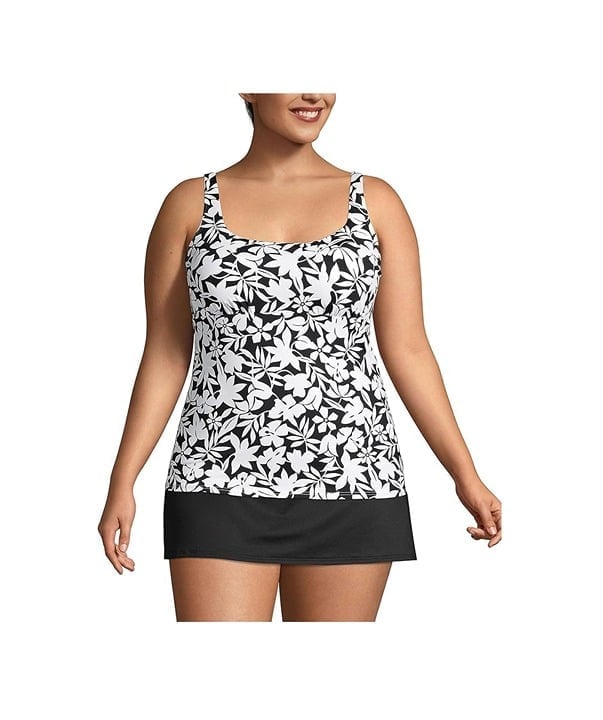 NWT Lands' End Womens Square Neck Underwire Tankini Top Size 16W 75 LE107 4C701