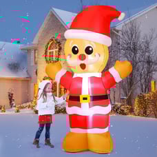 8FT Christmas Inflatable Gingerbread Man Lighted Led for Indoor Outdoor Decor
