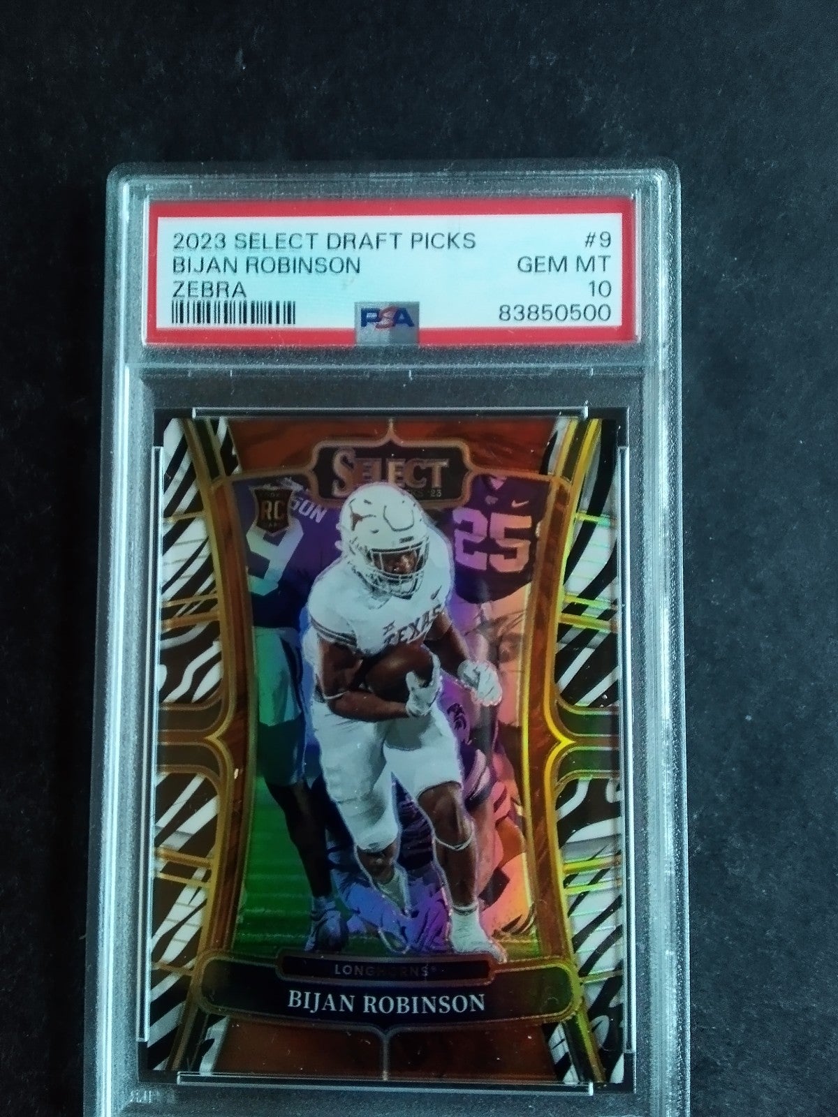 Bijan Robinson 2023 select draft football picks zebra print