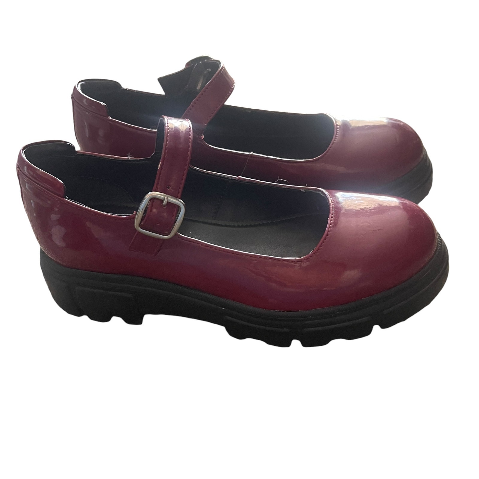 NEW Secret Celebrity Women's Size 9 Red Maroon Chunky Mary Jane Shoes