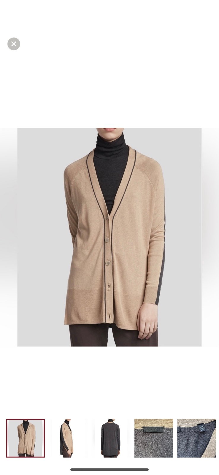 ATM Anthony Thomas Melillo Womens Colorblock Silk Blend Cardigan