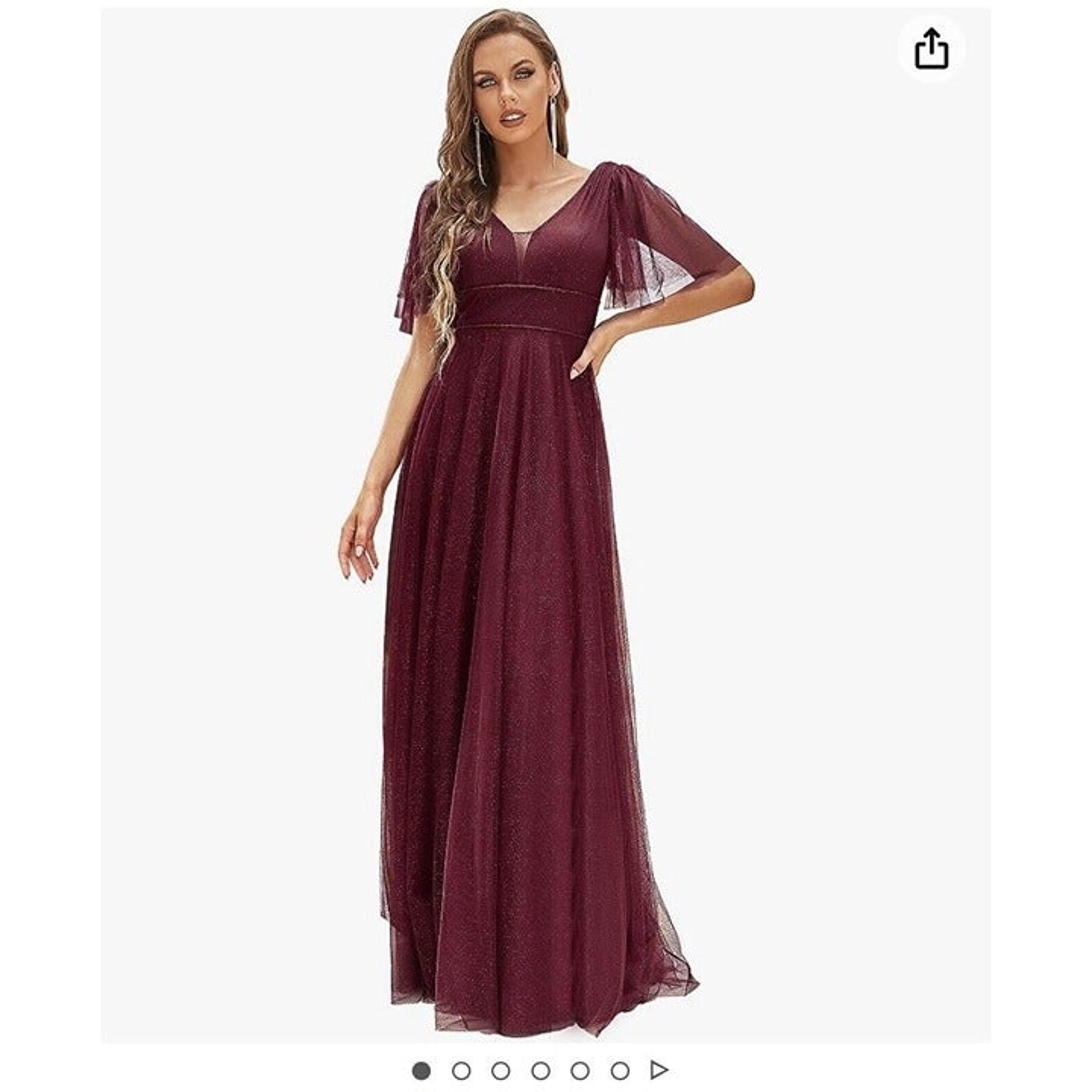 Ever Pretty Women’s Formal Maxi Dress SZ 16 Shimmering Burgandy Nigh Gowns