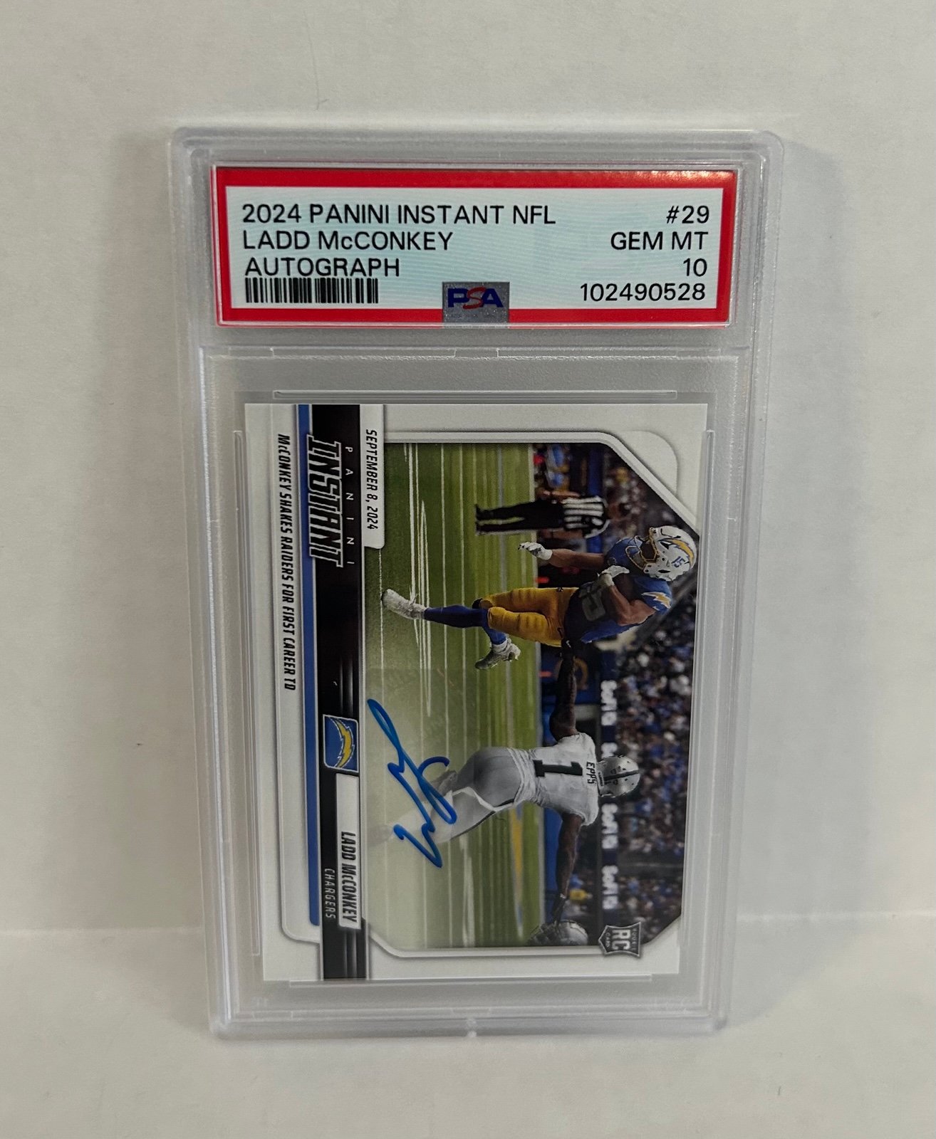 2024 PANINI INSTANT NFL AUTO #29 LADD MCCONKEY ROOKIE RC 12/99 PSA 10