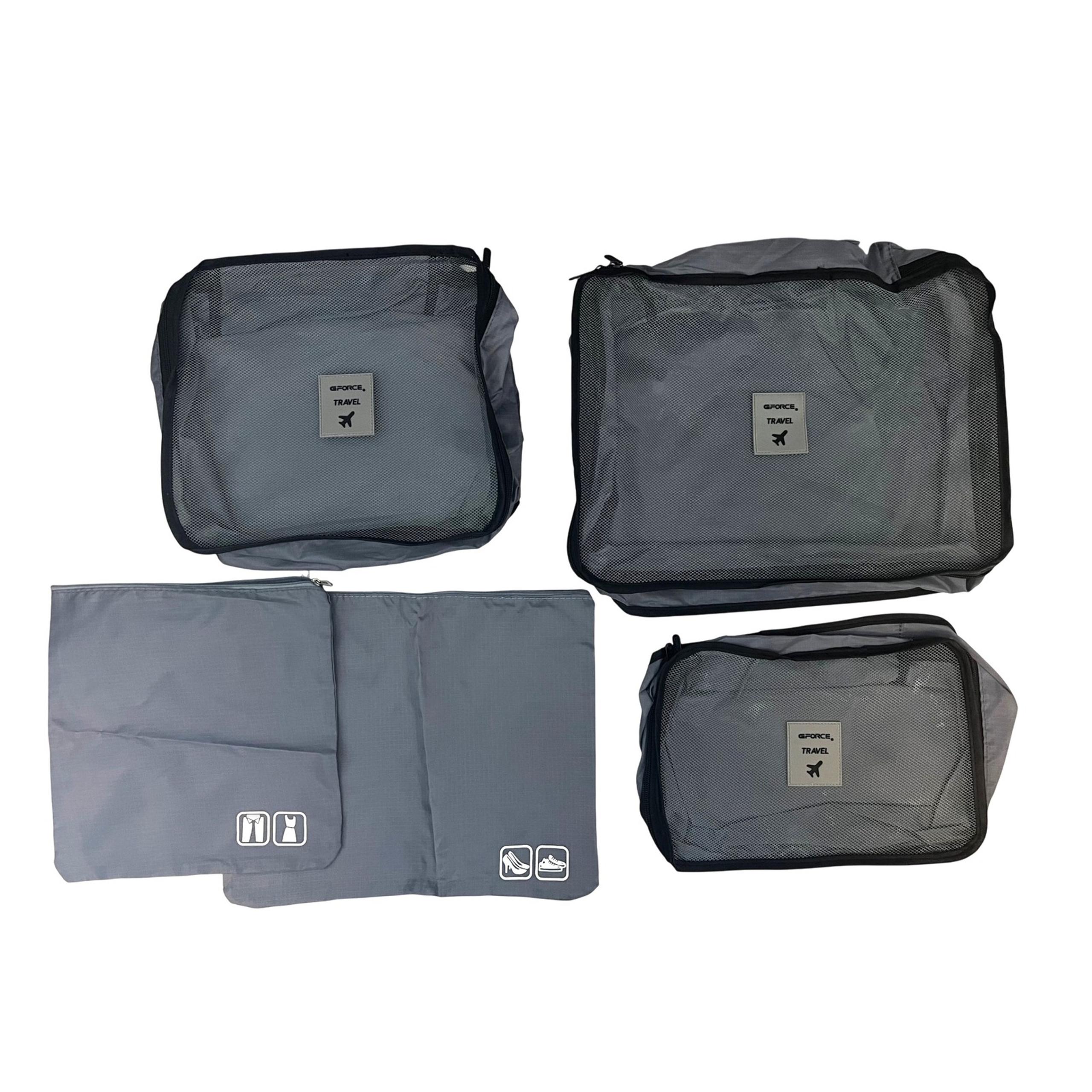 G-Force Travel Packing Cubes Luggage Organizer Set Mesh Gray 5 Piece