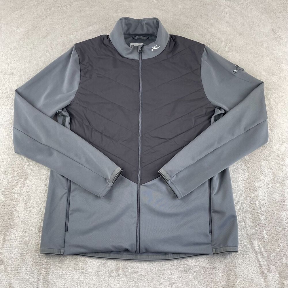 KJUS Release Jacket Men Large Grey Full Zip Performance Golf Ventilated NWOT