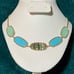 Kendra Scott Custom Gold Noelle Necklace in Abalone, Turquoise and Chalcedony