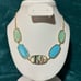 Kendra Scott Custom Gold Noelle Necklace in Abalone, Turquoise and Chalcedony