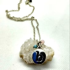B silver initial necklace‎