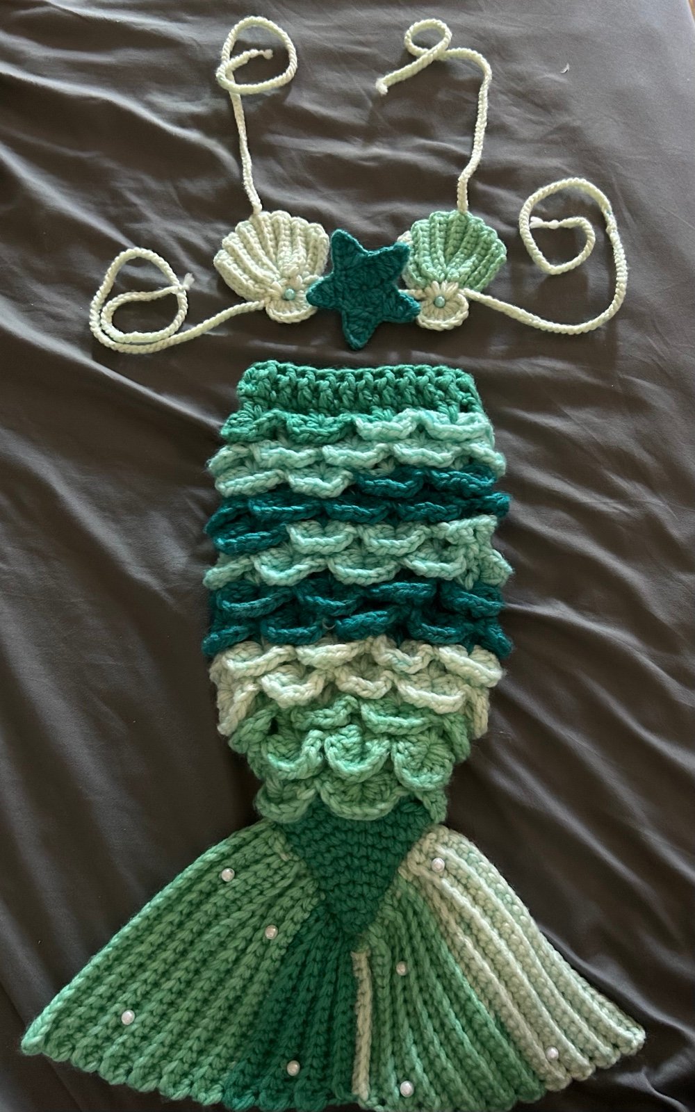 0-3 month mermaid tail