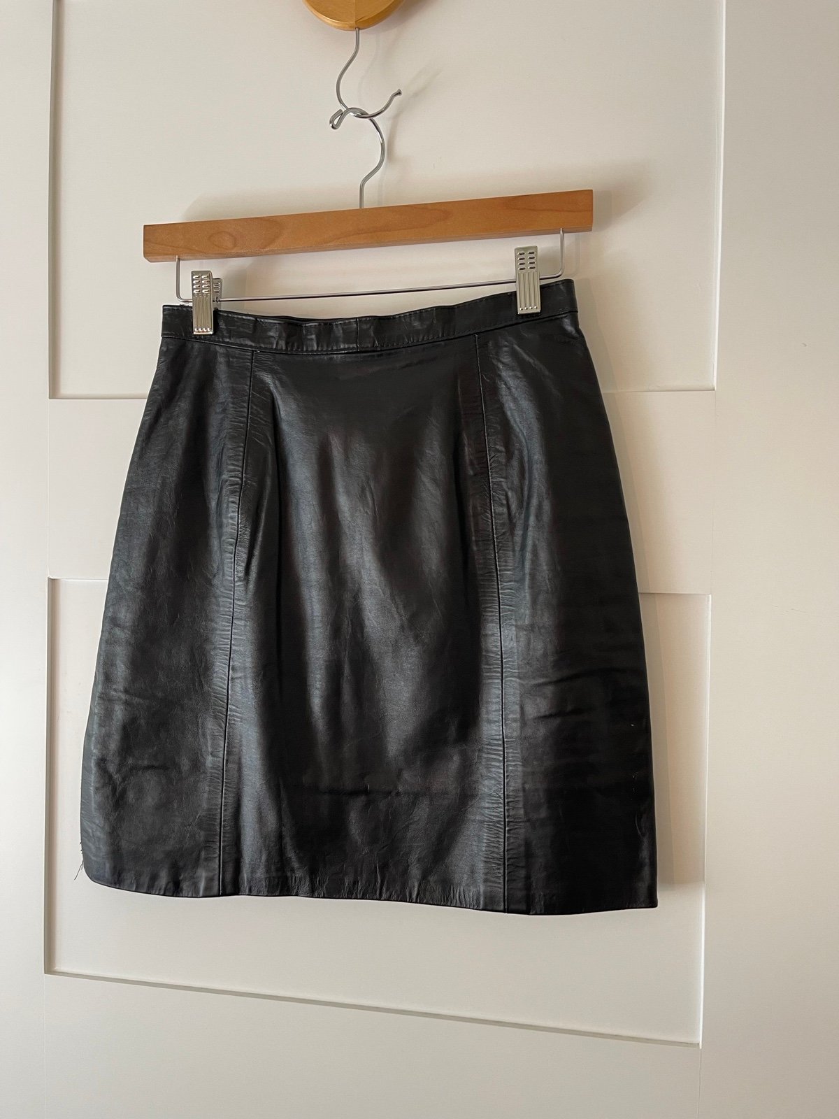 Vintage Phoenix Black Leather Skirt