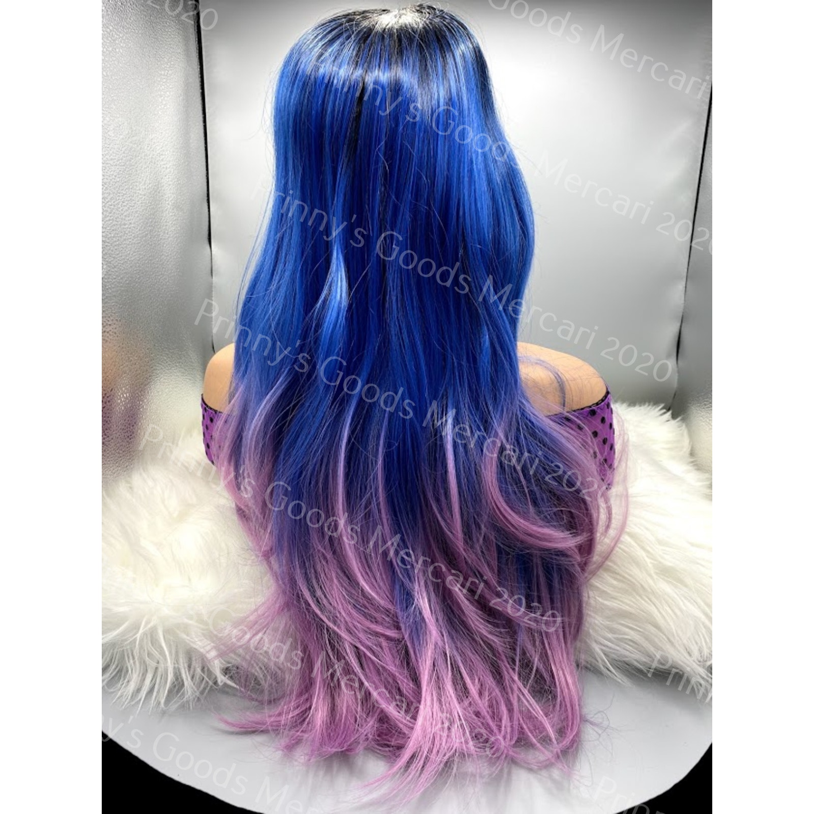 Synthetic Lace Front Wig Ombre Natural Long Layers 20 Dark Roots Hair Ship Ready