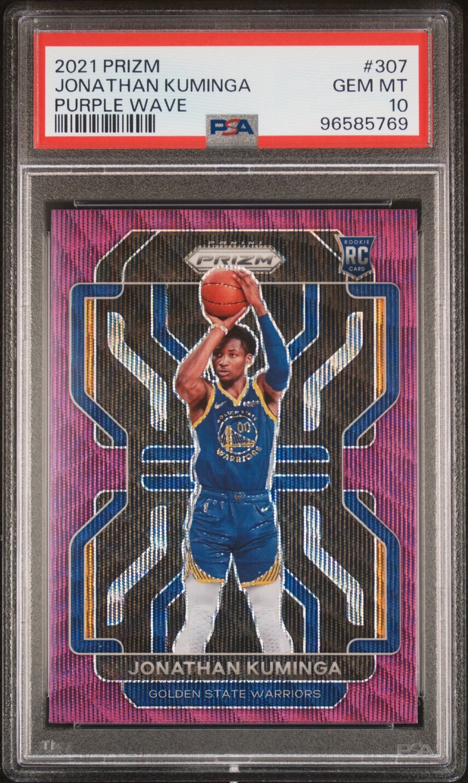 2021 Prizm Jonathan Kuminga Purple Wave Rookie RC PSA 10