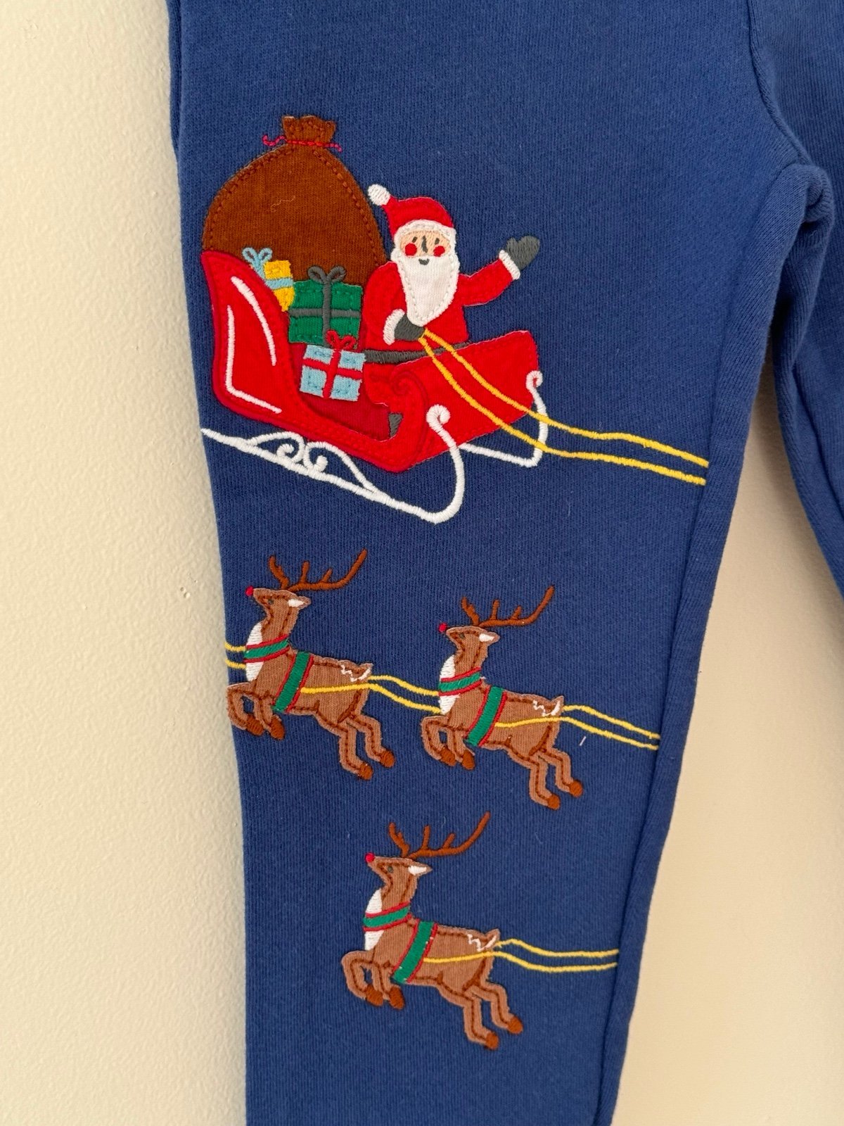 Mini Boden Christmas Appliqué Sweatpants