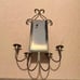 Vintage Gold Tone Hollywood Regency Wall Mirror & 4 Candle Holder