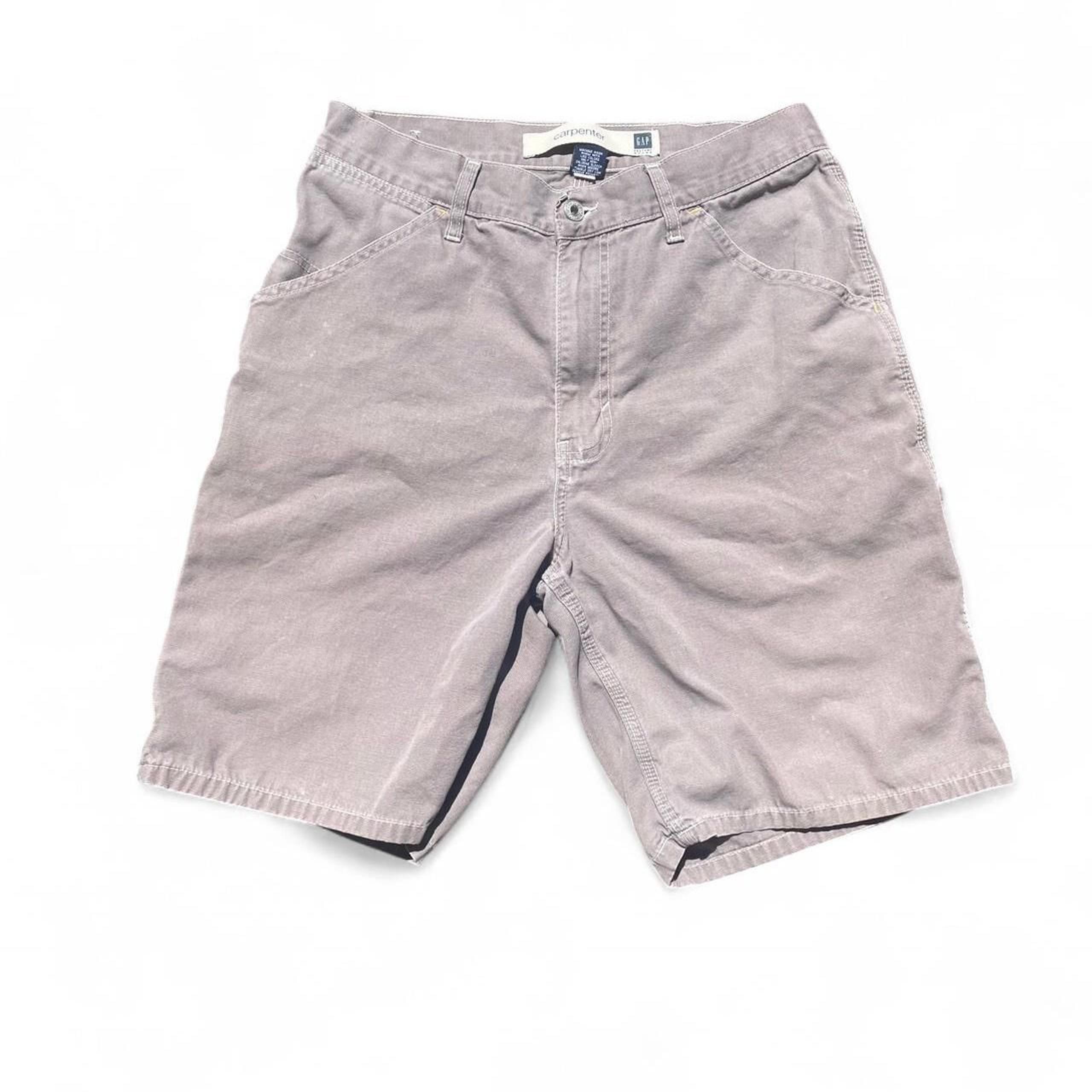 Grey wide leg baggy Gap carpenter jean shorts