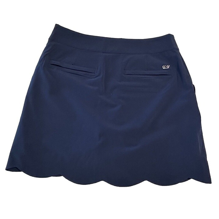Vineyard Vines Ladies sz 2 Tennis Golf Pickleball skort stretch Zip Blue Logo